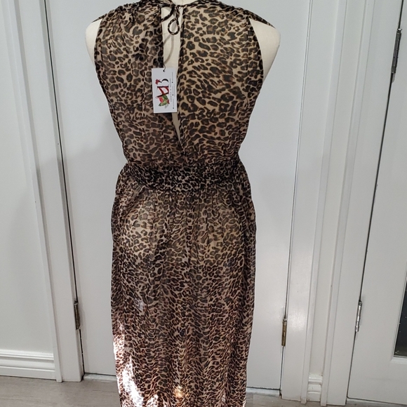 Animal Print Sheer Maxi Dress  Medium - Picture 7 of 9